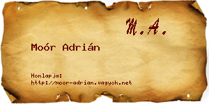 Moór Adrián névjegykártya
